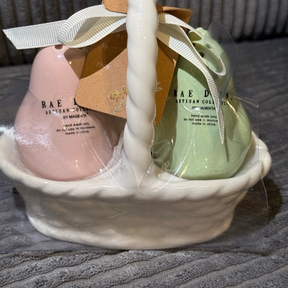 Rae Dunn Salt and Pepper Shaker Set - Green and Pink - Picture 4 of 12